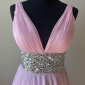 Sherri Hill pink maxi chiffon dress